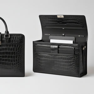 Bolso de Moda en Oferta, de Cuero PVC con Patrón de Cocodrilo, Cierre de Cremallera, Acabado Liso, Borla Elegante, Alta Calidad, Gran Capacidad - Product Image 2