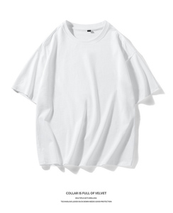 เสื้อยืดพิมพ์ลายสำหรับผู้ชายเสื้อยืดสีขาวแบบลำลองสีดำล้วนสำหรับพิมพ์ลาย - Product Image 1