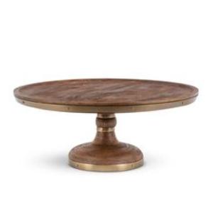 Présentoir à gâteau décoratif en bois avec détails sculptés pour les célébrations rustiques de la boulangerie à domicile et les configurations de fête de style campagnard - Product Image 1