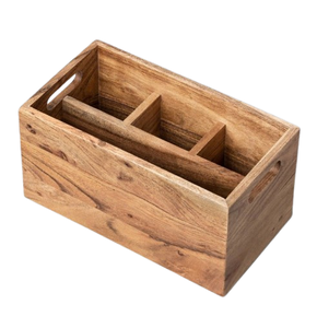 Fournitures en vrac Conception personnalisée Caddy de rangement en bois Caddy en bois massif Fabricant Caddy fait main - Product Image 2