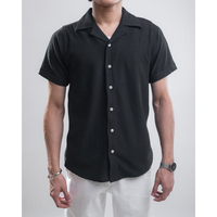 T-shirt décontracté à manches mi-longues en tricot gaufré pour hommes, design léger et confortable, tissu respirant 100% coton pour tous les jours
