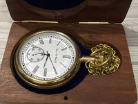 Horloge de bureau ronde vintage de luxe en laiton poli finition chrome, style moderne du milieu du siècle, montre de poche manuelle, expédition mondiale Marco