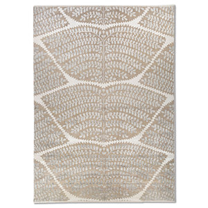 Tapis Erbe GSB-1337 en laine et soie de bambou noué à la main, motif floral, 10 mm, 100 % fait main, rectangulaire, pour couloir et chambre, gris et noir - pour la maison - Product Image 1