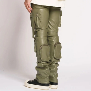 New Arrival <b>Leather</b> <b>Pants</b> Premium Slim Fit Stretchy Men Clothing Solid Color Causal Wear Price <b>Leather</b> <b>Pant</b> Anti-wrinkle - Product Image 3