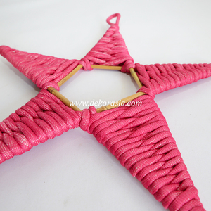 Decorative Eco-Friendly Bamboo & <b>Stove</b> Wick Handicraft Star Christmas Ornaments for Tree Decoration - Product Image 4
