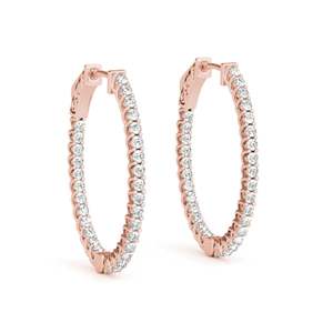 Round Cut Diamond Snap Closure <b>Hoop</b> Earring For Women - Product Image 3