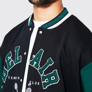 Wholesale Custom Cotton Letterman <b>Jackets</b> for Men High Street Winter Baseball Bomber Embroidery <b>Patchwork</b> Stand College Sports - Product Image 3