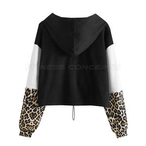 Top corto de alta calidad para mujer, sudaderas con capucha, ropa de calle, gran oferta, ropa de invierno con logotipo impreso en la parte delantera, cuello con capucha - Product Image 2