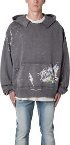 เสื้อฮู้ดผ้าคอตตอนโอเวอร์ไซส์สำหรับผู้ชายเสื้อฮู้ดน้ำหนักสะพายไหล่แบบปรับแต่งได้สำหรับฤดูใบไม้ร่วงและ100% - Product Image 6