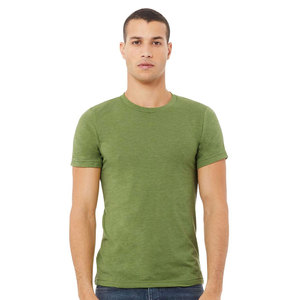 Bella + Canvas 3001CVC Unisex CVC Jersey Tee Airlume Combed and <b>Ringspun</b> Cotton/polyester Heather Grass Green Breathable Tee - Product Image 5