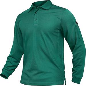 Camisetas para hombre Polo personalizado Color sólido Poliéster Botón Golf Polo Solapa Manga larga Polo para hombre Camisa 100% Algodón - Product Image 2