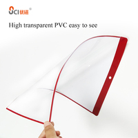 Carpeta de PVC Transparente A4 Extraíble y Reposicionable, Portadocumentos Reutilizable, Colores Personalizables para Pared de Vidrio de Oficina