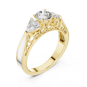 Anillo de Diamante Cultivado en Laboratorio con Corte Trillón en Oro Amarillo de 14K para Mujer |   Ropa de Boda |   Certificado IGI 1.02 Ct Lujo - Product Image 6