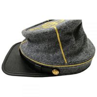 Gorra de Artillería de Teniente Confederado Civil, Gorra de Pico, Algodón y Poliéster, Ajustable, Unisex, para las Cuatro Estaciones, Uso Profesional