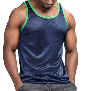 Ropa sin mangas para hombre, camisetas sin mangas de talla grande, algodón transpirable, nuevo diseño, camisetas sin mangas de secado rápido para hombre, ropa de Fitness con cuello redondo - Product Image 2