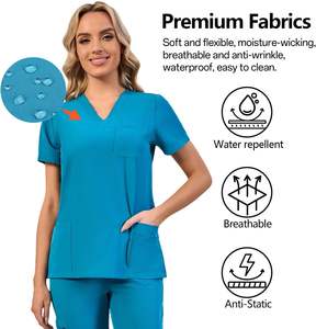 Confort Fit vente en gros Scrubs uniformes ensembles coton Polyester survêtement pantalon médecins infirmières hôpital médical gommage costumes - Product Image 5