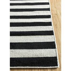 พรมขนสัตว์ทอมือลายทางสีเทาและสีดำแบบแบน รุ่นอัลฮัมบรา สำหรับห้องนั่งเล่น ห้องนอน วัยรุ่น-DW-176 - Product Image 4