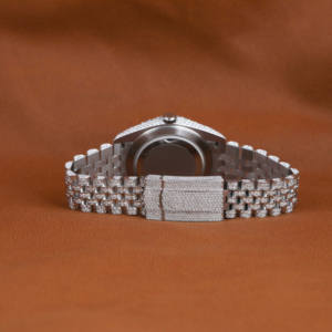 Diamant de luxe personnalisé cultivé en laboratoire cadran vert forme ronde montre-bracelet automatique glacé de luxe à l'usure classique - Product Image 4