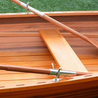 Kayak OMH artisanal en bois et fibre de verre de 17 pieds, type Whitehall, avec découpe de transom, pour 4 pagaillons, utilisation lac et rivière, non gonflable
