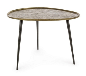Mesa auxiliar de aluminio atractiva de lujo, mesa plegable de aluminio fundido a mano superior Ovalada para muebles de sala de estar y dormitorio - Product Image 1