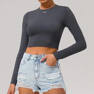 Mermaid Curve Sports T-shirt Traje de Yoga de manga larga de secado rápido Nuevo Color sólido Top Running Sports Casual Camiseta de manga larga - Product Image 3