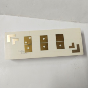 Juego de dominó de resina de lujo con caja de almacenamiento de dos tonos, juego de dominó blanco y negro decorativo para regalos y decoración del hogar - Product Image 3