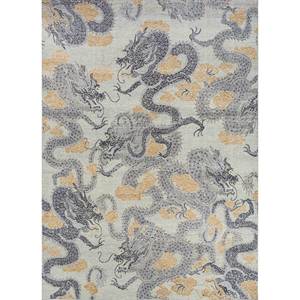 พรมขนสัตว์ถักมือ Erbe สีน้ำเงิน ลายสัตว์แบบนามธรรม รูปทรงสี่เหลี่ยมผืนผ้า สำหรับห้องนั่งเล่นในบ้าน สำหรับวัยรุ่น-รุ่น GS-57 - Product Image 1