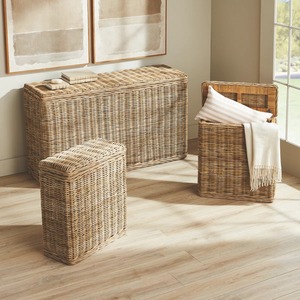 Console de rangement en rotin avec couvercle à fermeture douce, panier de rangement fait main, vente en gros, écologique, fabriqué au Vietnam - Product Image 3