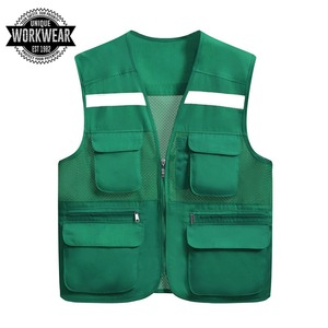 Chaleco de seguridad para construcción para hombre, rayas reflectantes OEM 2022, alta visibilidad, fluorescente, amarillo - Product Image 3