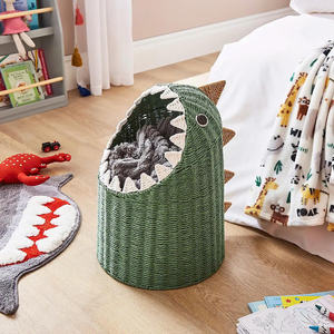 Best Choice Handmade Water Hyacinth <b>Storage</b> Kid Basket With Flower Shape Woven Flower Organizer <b>Hamper</b> With Lid For Kid Rooms - Product Image 3