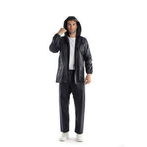High Street Style Safety <b>Hooded</b> Reflective Stripes <b>Raincoat</b> Waterproof Rain Suit for Hiking Spring Season Logo <b>Raincoat</b> - Product Image 5