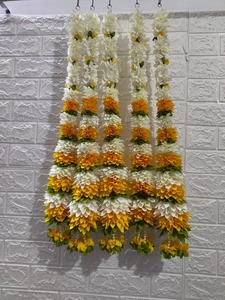 Guirnalda de flores de tela amarilla, rosa, diseño Sungu de flores para fiestas en casa y decoraciones de boda, guirnaldas ecológicas, Perla Ladi - Product Image 2