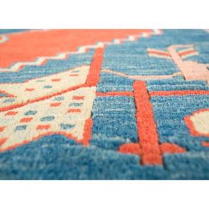 Tapis en laine noué à la main Nuray Blue Pae-1195 9x12, motif rectangulaire à médaillon pour la décoration de la maison et du salon - Product Image 3