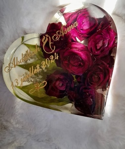 Produit d'achat le plus populaire fait à la main 2025 résine carte de mariage musulman et cadre d'incrustation florale cadeau de noël parfait - Product Image 3