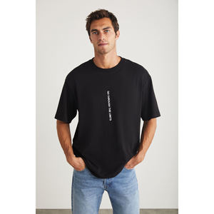 T-shirt da uomo GRIMELANGE Harald girocollo 100% cotone con dettagli stampati - Product Image 1