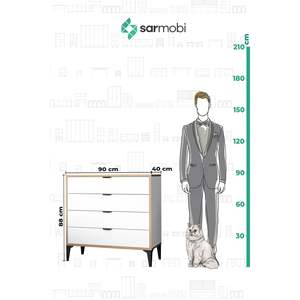 Arden-Cómoda de 4 cajones para muebles de dormitorio, armario de almacenamiento moderno para el hogar, apartamento, sala de estar - Product Image 5