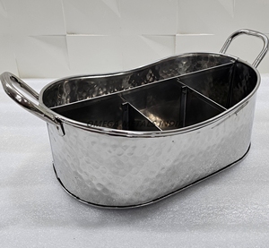 Refroidisseur à vin et refroidisseur de boissons à double paroi en acier inoxydable martelé élégant pour événements et fêtes haut de gamme - Product Image 6