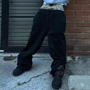 Pantalones de chándal de pierna ancha ecológicos, pantalones de Jogger holgados de algodón de peso pesado, estilo acampanado, ropa de calle Unisex, impresión Digital personalizada OEM - Product Image 2