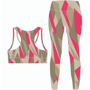Ensemble de yoga sans couture personnalisé en gros OEM pour femmes, impression par sublimation 3D, vêtements de sport pour la salle de sport, la course à pied - Product Image 3