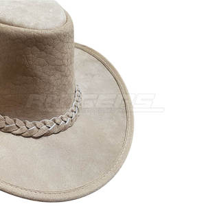 Chapeaux de cowboy en cuir véritable avec bande tressée, chapeaux western de qualité supérieure pour hommes, fournisseur de chapeaux personnalisés, chapeau de cowboy en cuir classique - Product Image 2