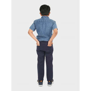 เสื้อเชิ้ตชิโนผ้าทวิลสีกรมท่าสำหรับผู้ชาย ยี่ห้อ TAWFIQ ลายเรียบ ย้อมสีพื้น - Product Image 4
