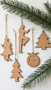 Ornement suspendu de Noël en bois classique pour cadeaux et bas ajoutant une touche personnalisée à la célébration des vacances - Product Image 4