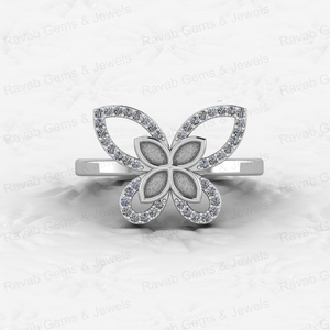 Solide 925 Argent Semi Montage Vierge Base Anneau 2x4mm Marquise Papillon CZ Résine Cendres Travail DIY Bijoux Résultats Travail Souvenir - Product Image 4