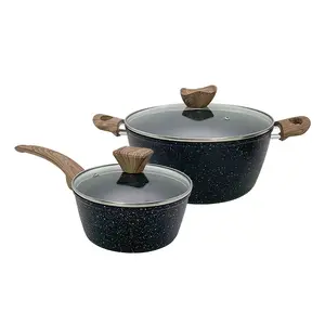 Ss79 Multifunctionele Multipot Bodem Keramische Aluminium Lage Body Ramen Kookpan 3 Set Soep & Voorraad Potten Met Deksel