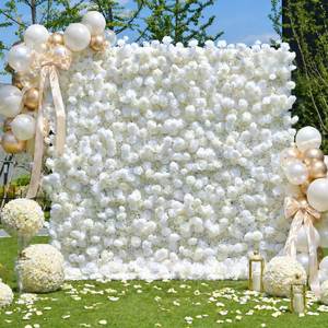 Pannello Floreale per Matrimoni, Sfondo in Tessuto Arrotolabile, Parete di Rose Artificiali in <span class=keywords><strong>Seta</strong></span>, Decorazione Floreale 3D, Sfondo per Eventi e Palcoscenici Personalizzabile - Product Image 1