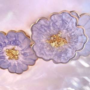 ที่รองแก้วทำจากเรซินอีพ็อกซี่ทรงกลมทำจากไม้ทรงสี่เหลี่ยมพร้อมที่จับสำหรับใส่เบียร์ชากาแฟ - Product Image 1