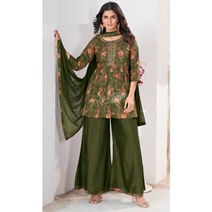 Kurta de haute qualité avec imprimé scintillant et pantalon en Santoon pour la mode féminine élégante, provenant d'un fournisseur en gros indien - Product Image 1