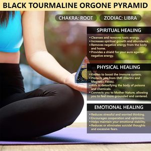 Haute Qualité 5cm Noir Tourmaline Organite Pyramide Puces De Cristal Naturel Esprit Orgone Pyramide Guérison pour La Décoration De La Maison - Product Image 4