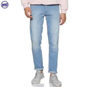 Offre Spéciale de haute qualité hommes Denim pantalon conception personnalisée imprimé léger tricoté bleu couleur droite pour des vêtements de plein air - Product Image 2