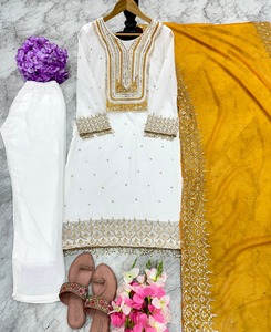 Haute qualité 2024 indien Pakistan Collection femmes mousseline soie Kurti ensemble vente chaude Salwar robe pour les femmes en Inde - Product Image 2